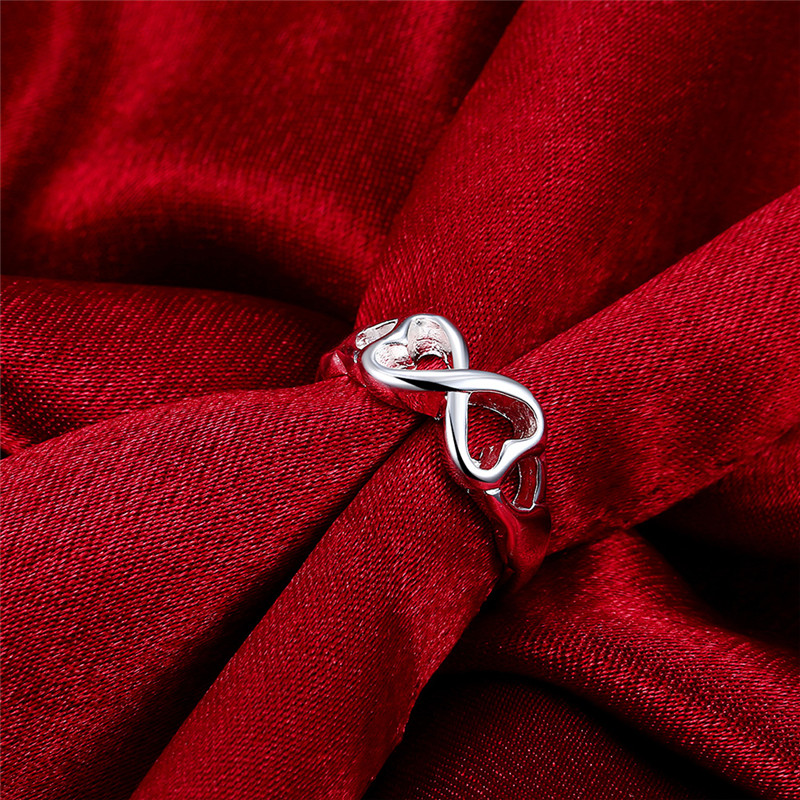Women Fashion Infinity Rings Jewelry Silver Plated Finger Rings Silver Bowknot Ring Wedding Ring
