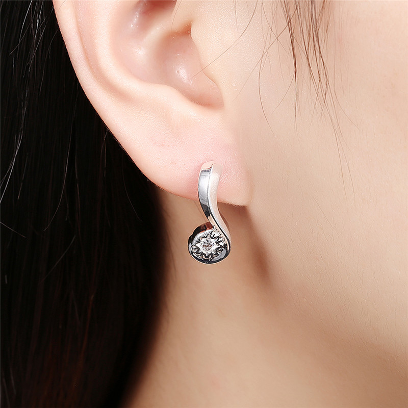 Popular Question Mark Zirconia Romantic Question Mark Ladies Earrings Set for Women