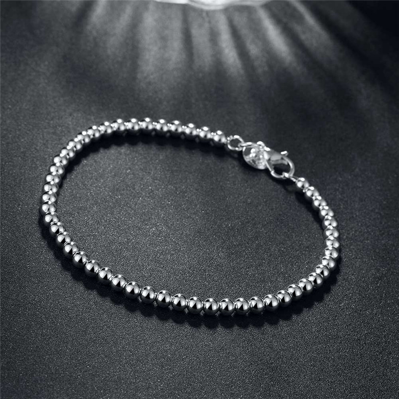 4M Buddha Beads Bracelet Hollow Ball Silver Plated Bracelet Chopin Chain Noble Round Beads Bracelets