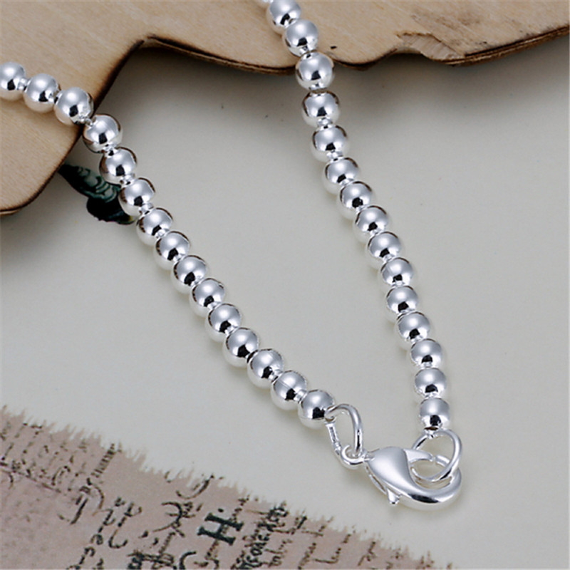 4M Buddha Beads Bracelet Hollow Ball Silver Plated Bracelet Chopin Chain Noble Round Beads Bracelets