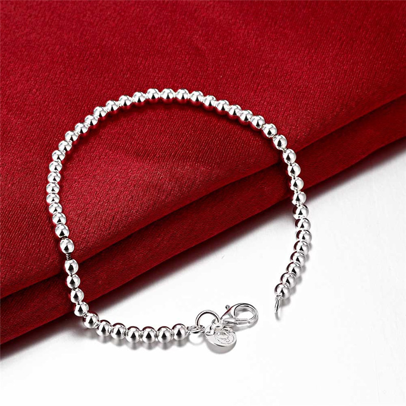4M Buddha Beads Bracelet Hollow Ball Silver Plated Bracelet Chopin Chain Noble Round Beads Bracelets