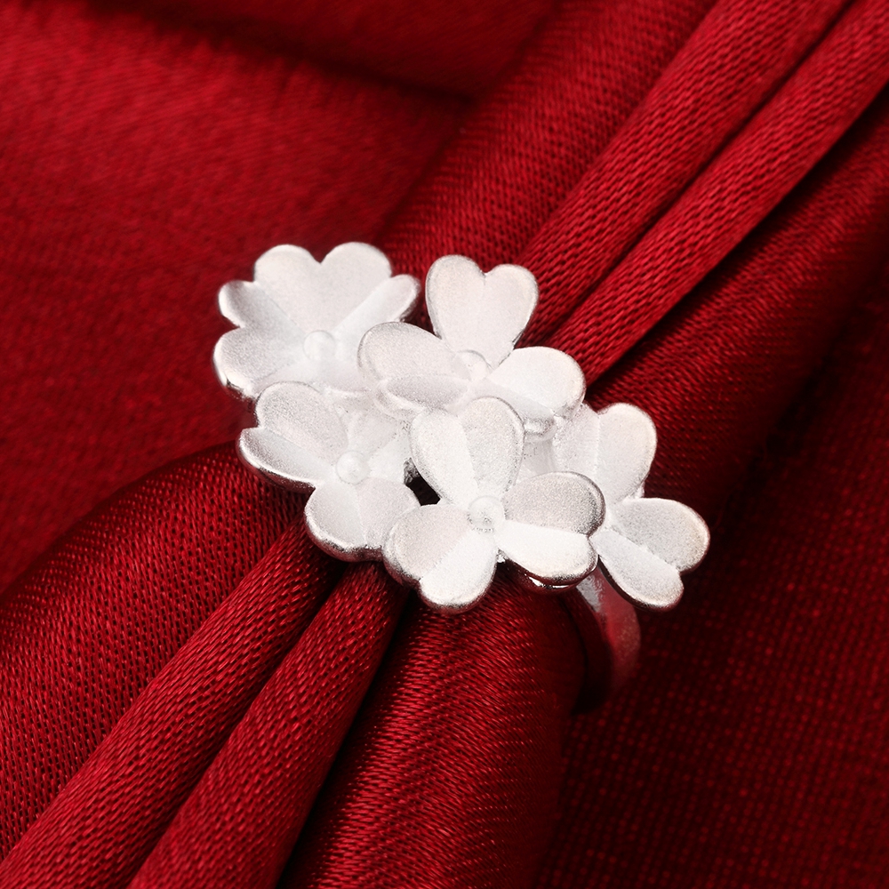 Women Hawallan Fancy Flower Ring Creative Frosted Lady Ring Plumeria Flower Ring Size 7,8