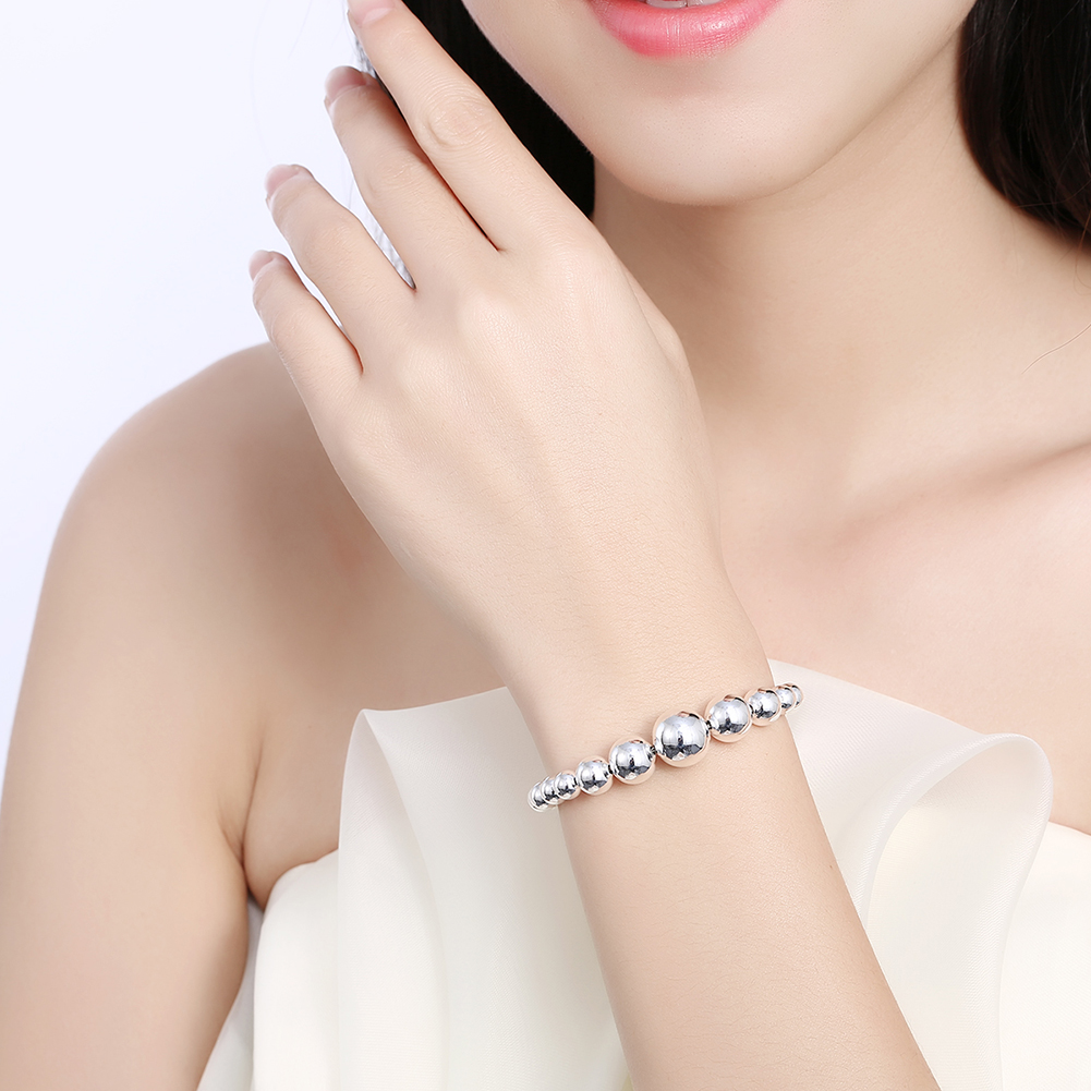Silver Plated Bracelet Jewelry Charm Silver Ball Popcorn Bracelet Hollow Beads Bracelet