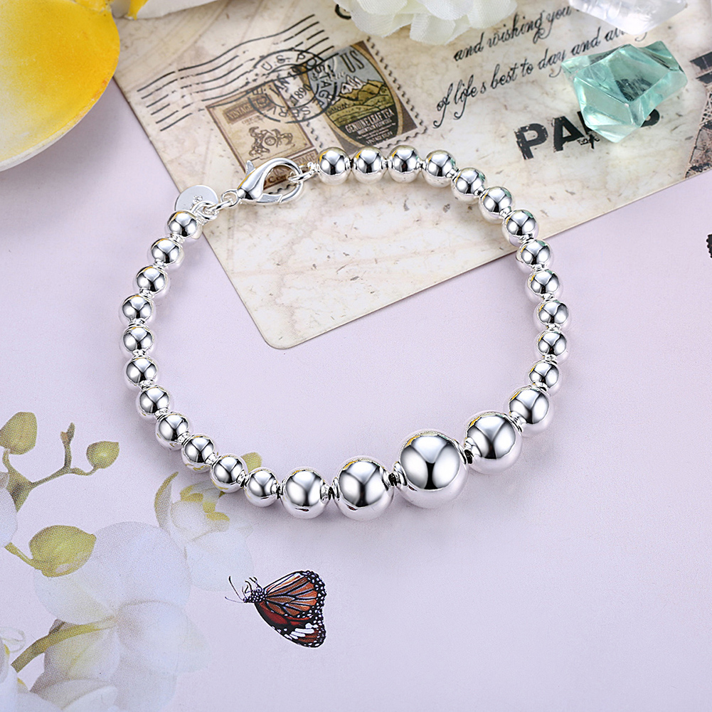 Silver Plated Bracelet Jewelry Charm Silver Ball Popcorn Bracelet Hollow Beads Bracelet