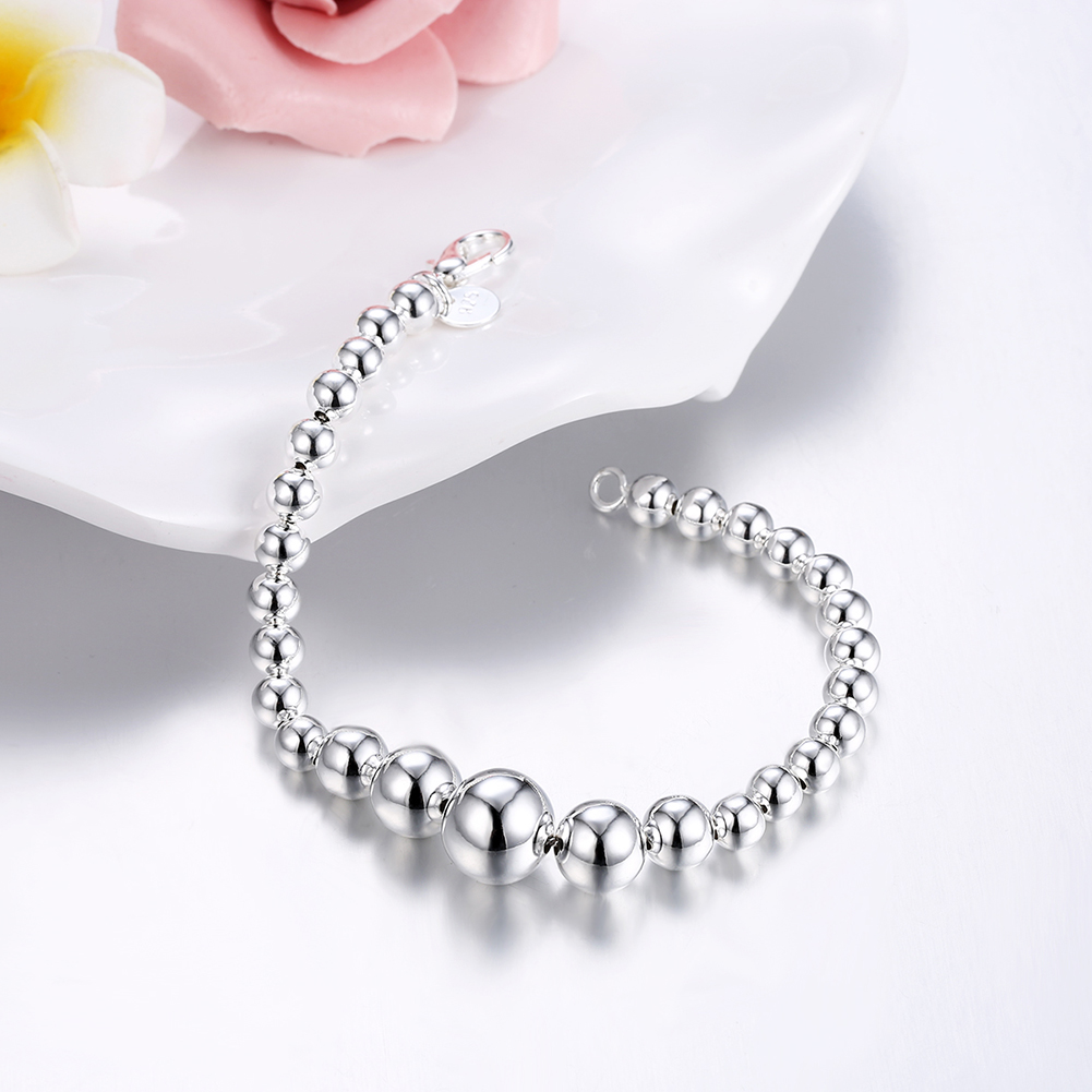 Silver Plated Bracelet Jewelry Charm Silver Ball Popcorn Bracelet Hollow Beads Bracelet