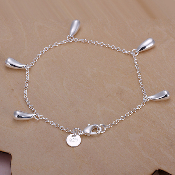 Silver Solid Color Bracelets For Women Simple Five Water Drop Fashion Women Jewelry Bracelet