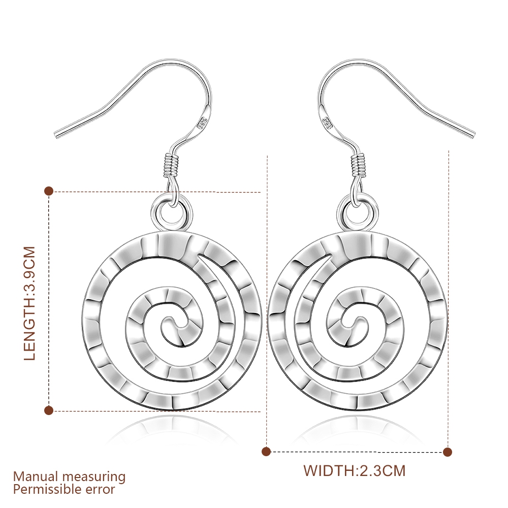 High Quality Dangle Earrings Round Thread Shape Silver Plated Earrings Fashion Silver-Plated Jewelry