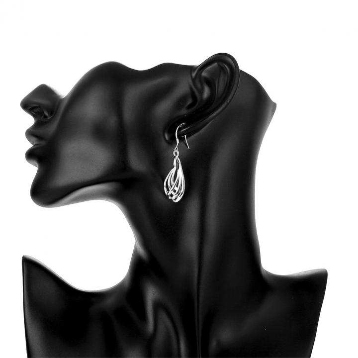 Water Drop Earrings For Women Fashion Third-line Ripple Dangle Jewelry Earrings