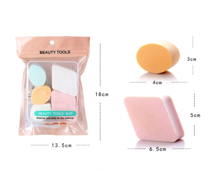 5pcs Fashion Soft Wet and Dry Makeup Sponge Smooth Powder Puff Women Gift
