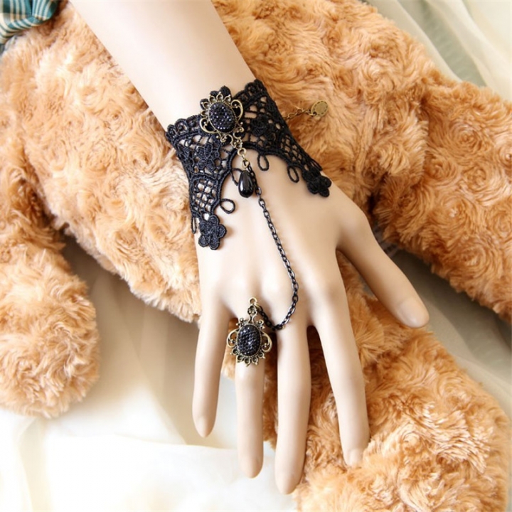 Vintage Black Lace Bracelets &amp; Bangles For Women Accessories Gothic Jewelry