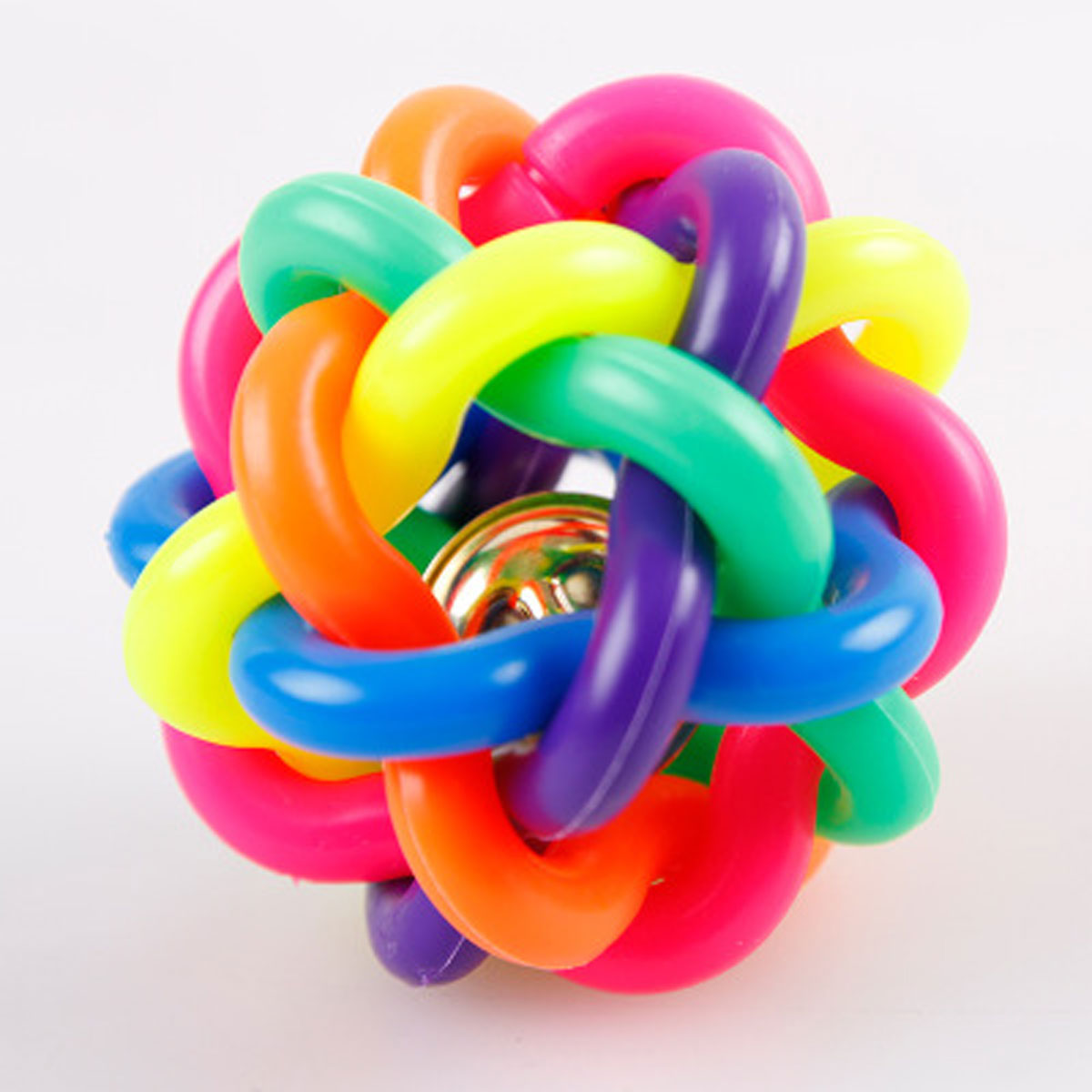 Happy Pet Cat Dog Toy Colorful Bells Weave the Ball Colorful Ball Twist Ball