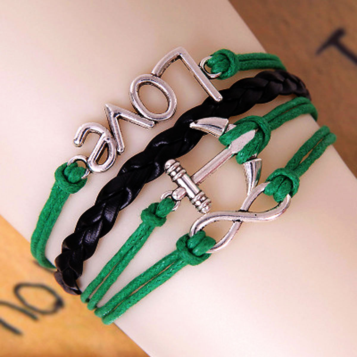 NEW Infinity Owl Love anchor Friendship Leather Charm Bracelet Fashion Cute  Four  Different  Styles