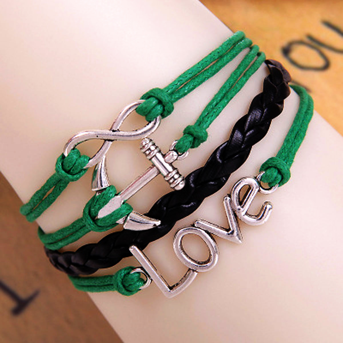 NEW Infinity Owl Love anchor Friendship Leather Charm Bracelet Fashion Cute  Four  Different  Styles
