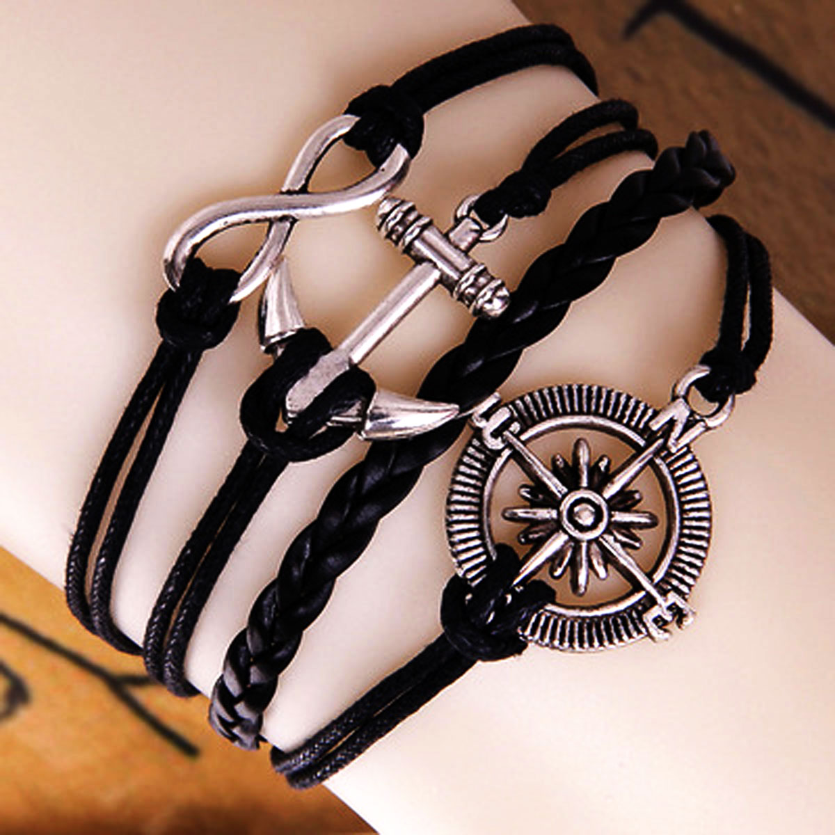 NEW Infinity Owl Love anchor Friendship Leather Charm Bracelet Fashion Cute  Four  Different  Styles