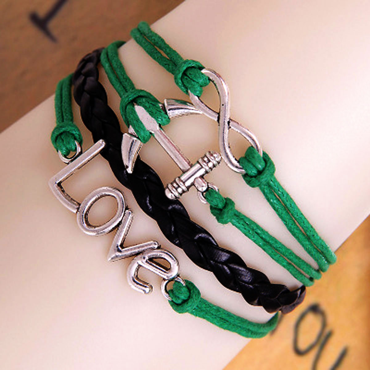 NEW Infinity Owl Love anchor Friendship Leather Charm Bracelet Fashion Cute  Four  Different  Styles