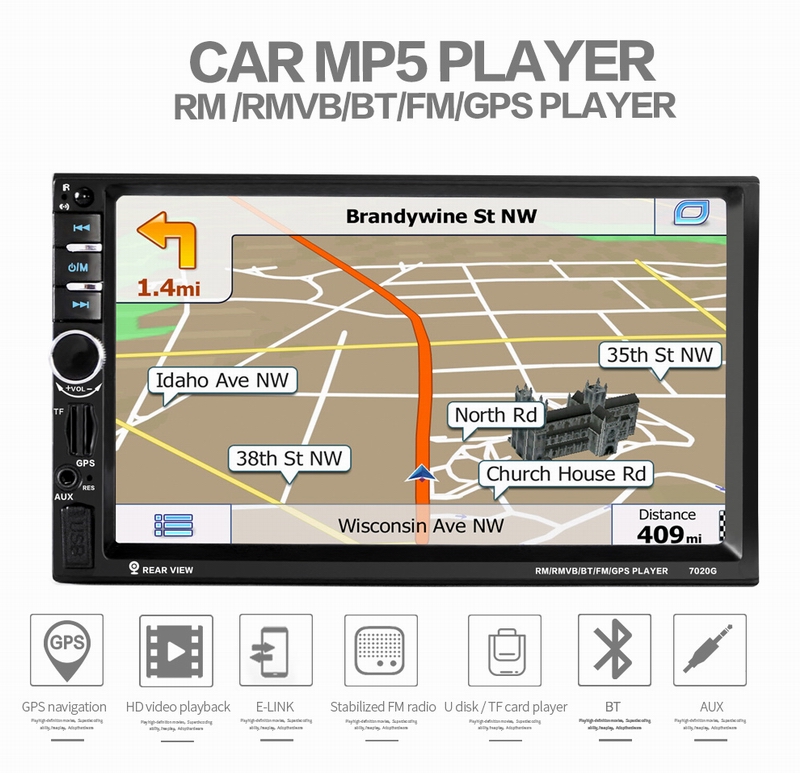 ouchuangbo car MP5 player with GPS front USB AUX mirorr link free Kenya map