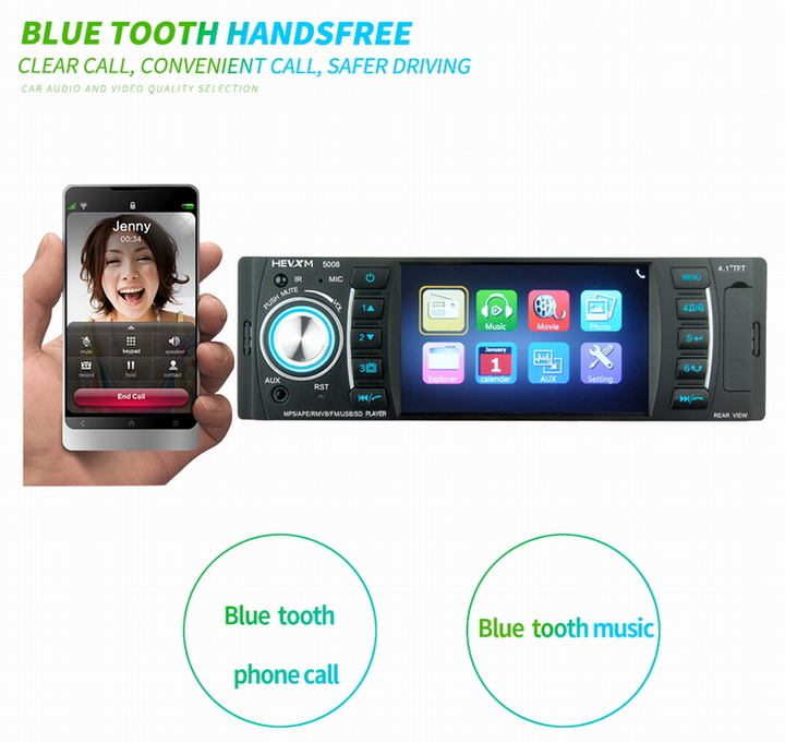 Ouchuangbo one din 4.1 inch car mp5 stereo audio player support BT AUX USB
