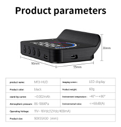 ouchuangbo M13 HUD OBD2 head-up display electronic detector fuel consumption windshield projector