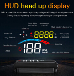 ouchuangbo M16 HUD GPS head-up display windshield speed voltage projector overspeed alarm
