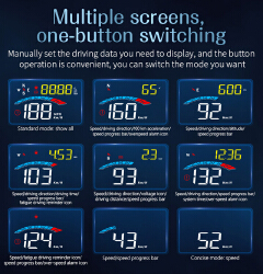ouchuangbo M16 HUD GPS head-up display windshield speed voltage projector overspeed alarm