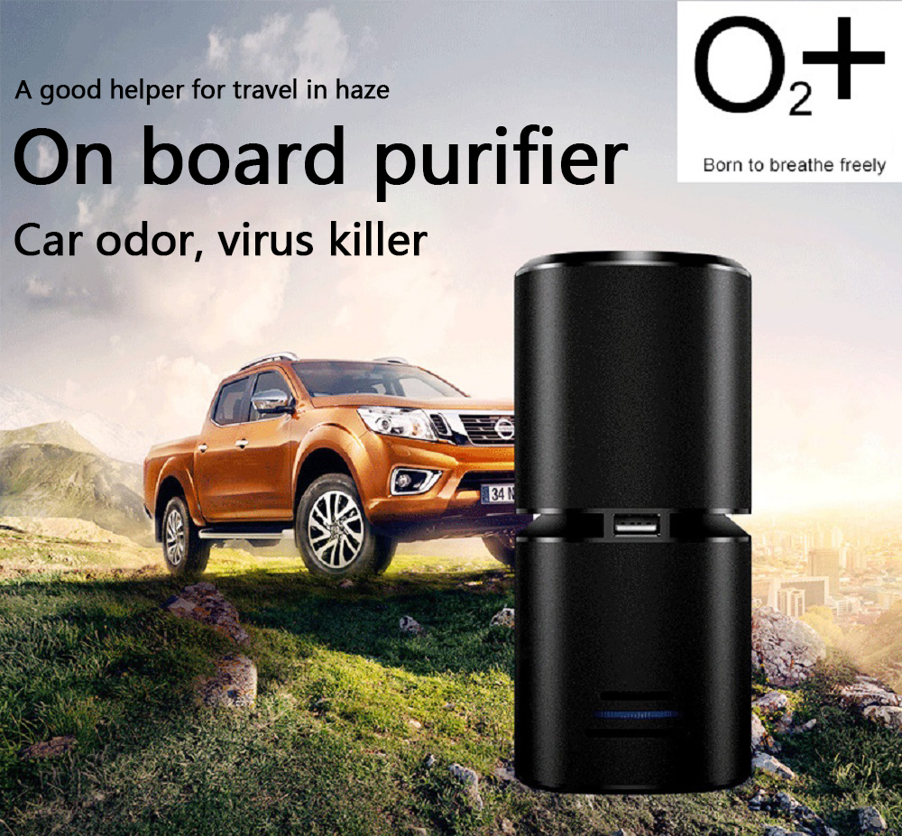 ouchuangbo Car air purifier portable negative ion purifier dual USB car home office air freshener