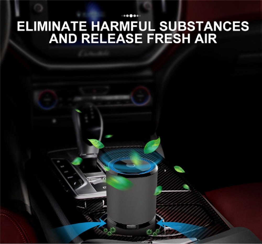 ouchuangbo Mini car air purifier portable anion purifier USB car borne home office air freshener