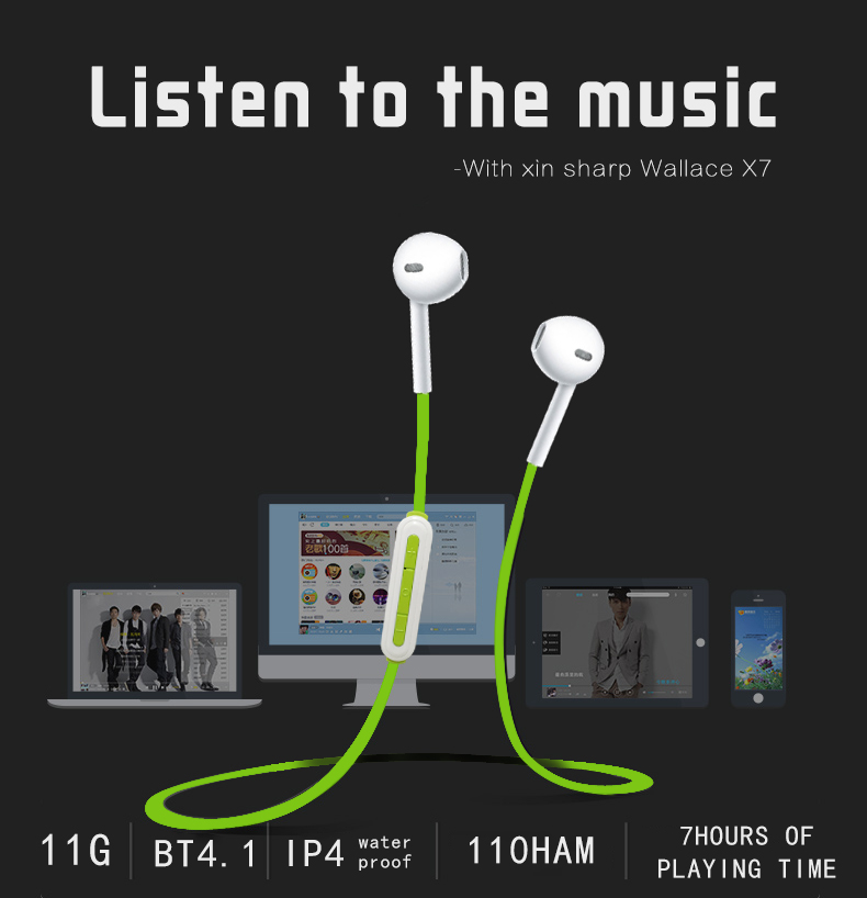 outdoor run wireless movement Bluetooth headset 4.1 Ear style Ears stereo