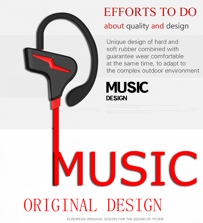 outdoor movement waterproof Bluetooth headset movement wireless Hanging ear test Ears stereo