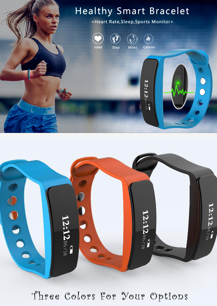 intelligent wristband Heart rate monitor health movement waterproof Bluetooth Step wristband