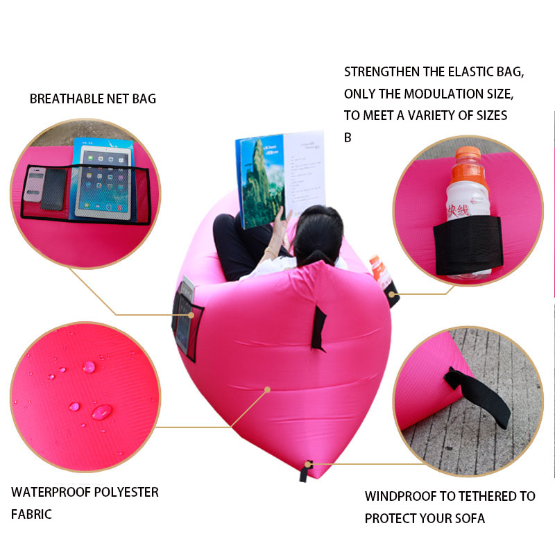 Side bag fast Inflatable sofa outdoor air sleeping bag Portable camping Beach Inflatable pad