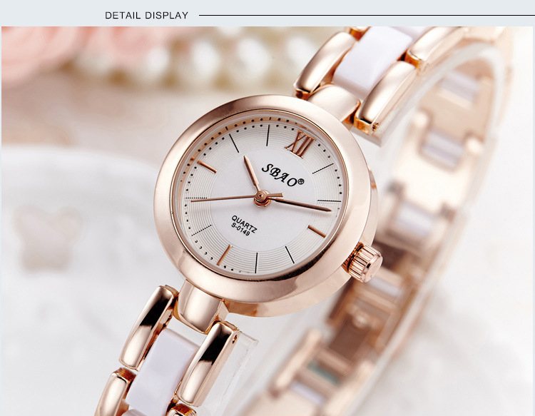 Ms Square Watch Leisure Fashion Trend Female Models White Imitation Ceramic Student Retro Belt Watch