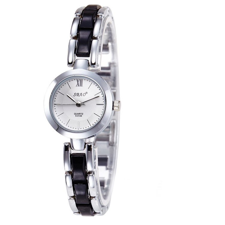 Ms Square Watch Leisure Fashion Trend Female Models White Imitation Ceramic Student Retro Belt Watch