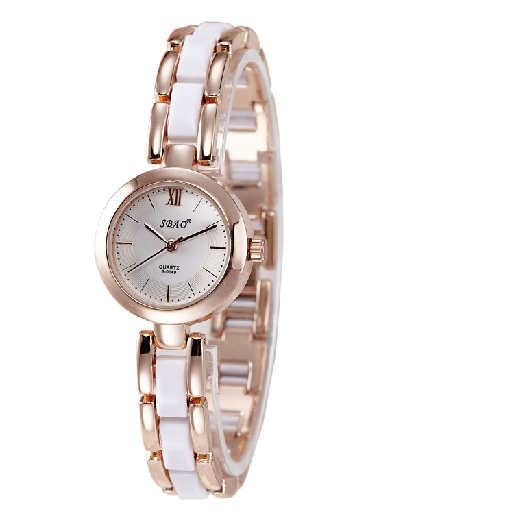 Ms Square Watch Leisure Fashion Trend Female Models White Imitation Ceramic Student Retro Belt Watch