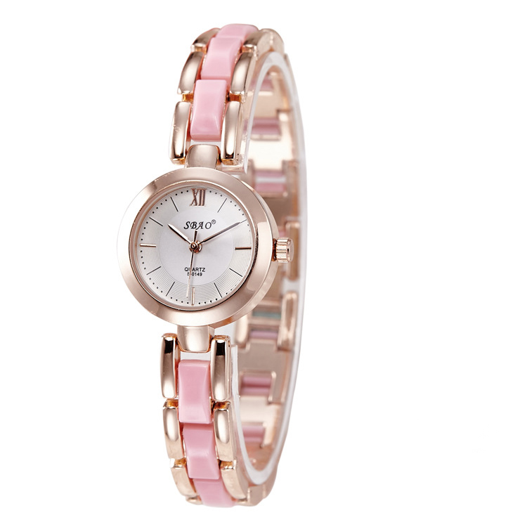 Ms Square Watch Leisure Fashion Trend Female Models White Imitation Ceramic Student Retro Belt Watch