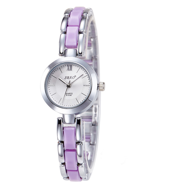 Ms Square Watch Leisure Fashion Trend Female Models White Imitation Ceramic Student Retro Belt Watch