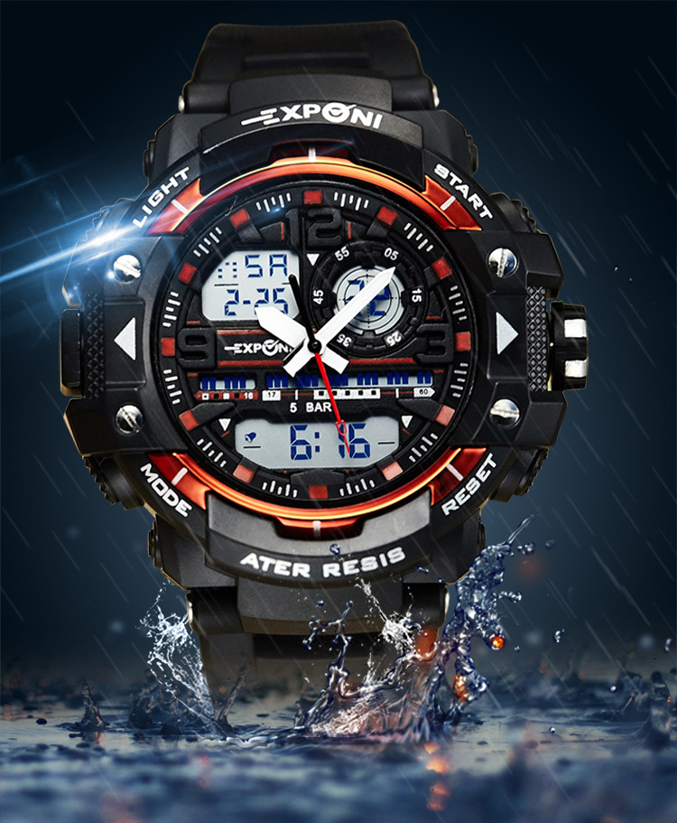 Men Luminous Digital Watch Couple  Fashion Waterproof Big Dial Movement Watch