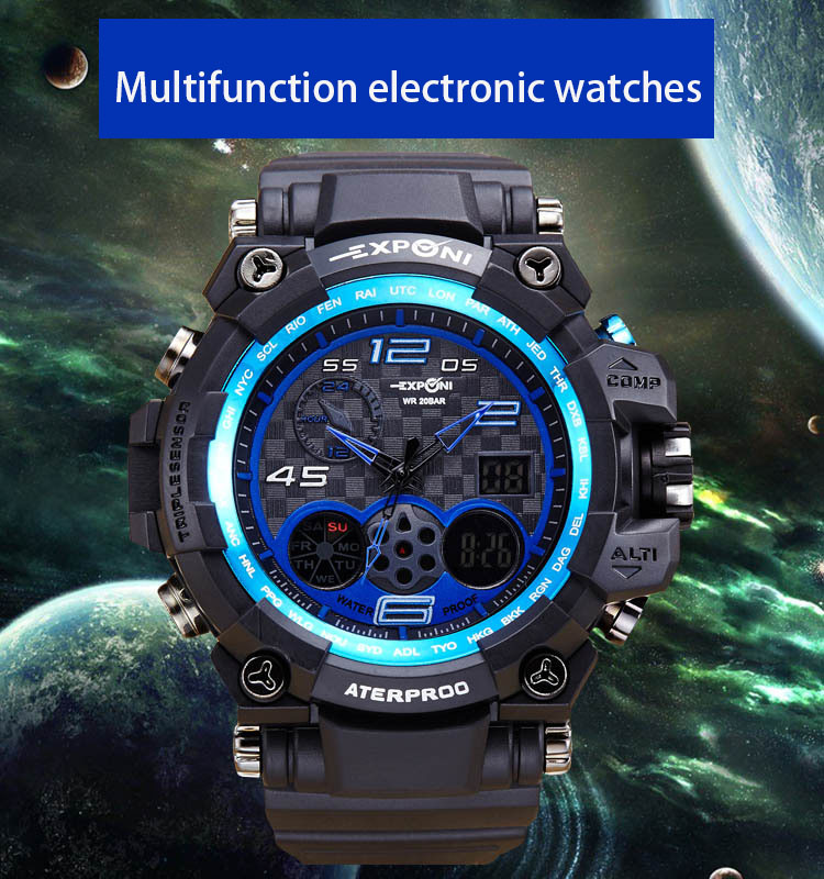 electronic Watch student Watch Creative Upscale waterproof Boys movement Multifunction digital watch