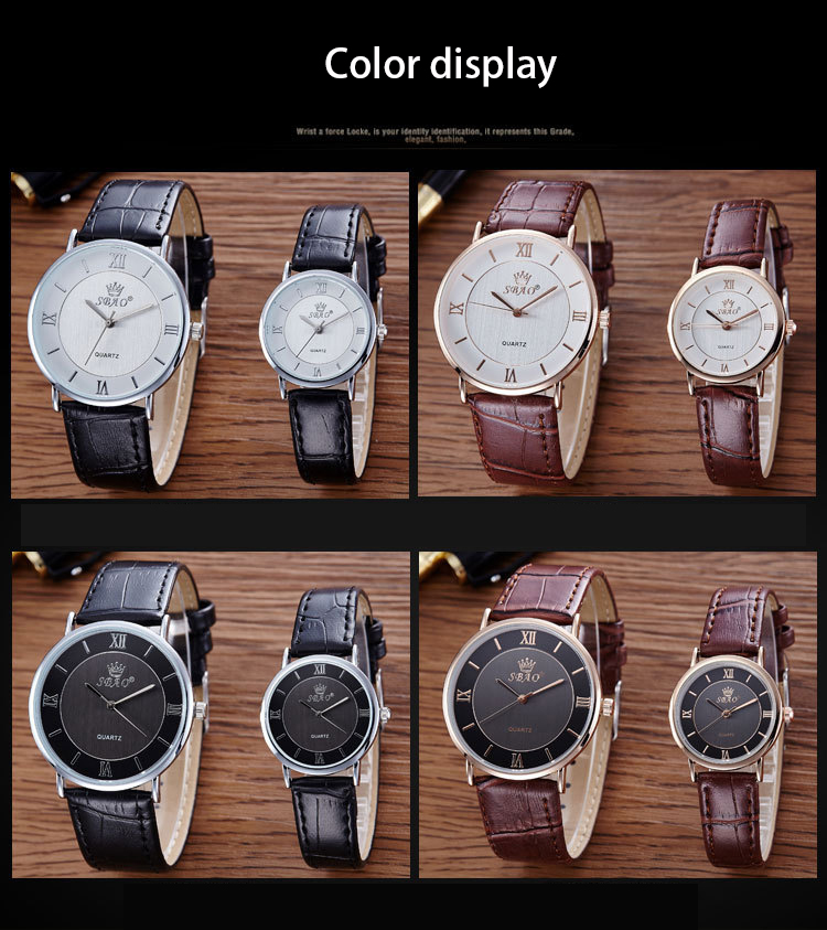 Couple Belt Business Upscale quartz On the table Genuine Leather Ultra thin Men waterproof Watch