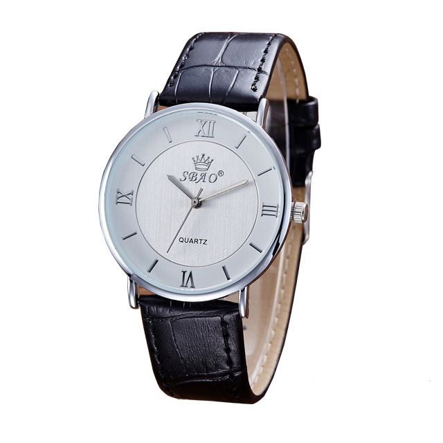 Couple Belt Business Upscale quartz On the table Genuine Leather Ultra thin Men waterproof Watch