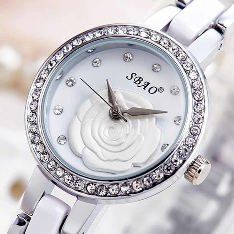 Camellia dial Ms Watch Fashion Trend Quartz Watches Life Waterproof Watch Diamond ladies Watch