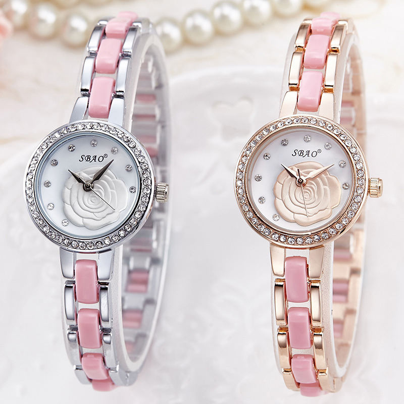 Camellia dial Ms Watch Fashion Trend Quartz Watches Life Waterproof Watch Diamond ladies Watch