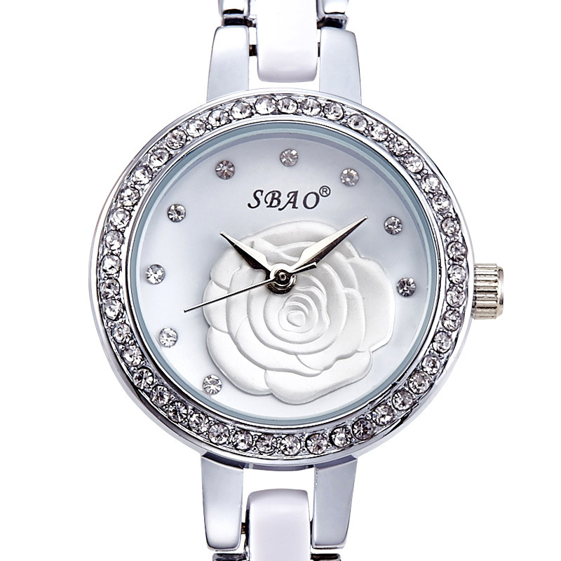 Camellia dial Ms Watch Fashion Trend Quartz Watches Life Waterproof Watch Diamond ladies Watch