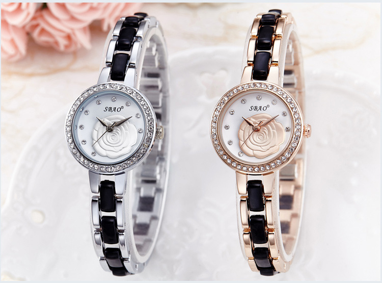 Camellia dial Ms Watch Fashion Trend Quartz Watches Life Waterproof Watch Diamond ladies Watch
