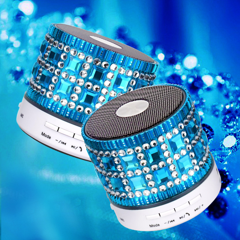Card Mini Crystal Bluetooth Speaker Wireless Bass Led Small Sound