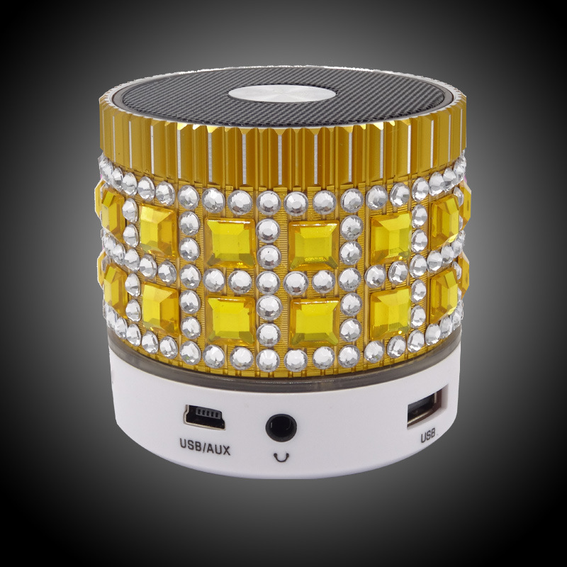 Card Mini Crystal Bluetooth Speaker Wireless Bass Led Small Sound