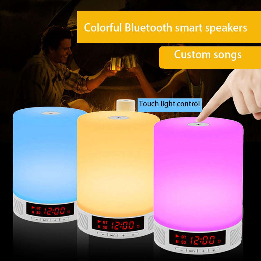 intelligent Alarm clock   clock One Portable Sound Colorful led Bluetooth Speaker Card Speaker
