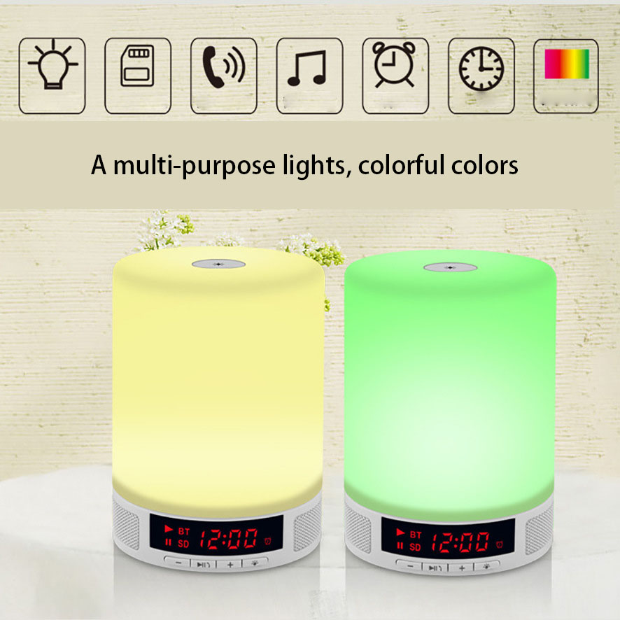 intelligent Alarm clock   clock One Portable Sound Colorful led Bluetooth Speaker Card Speaker