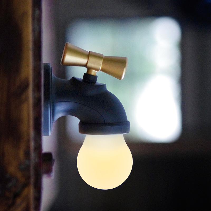 Creative The New Faucet Night Light  LED Charging Wall Lamp Sound Control Lights