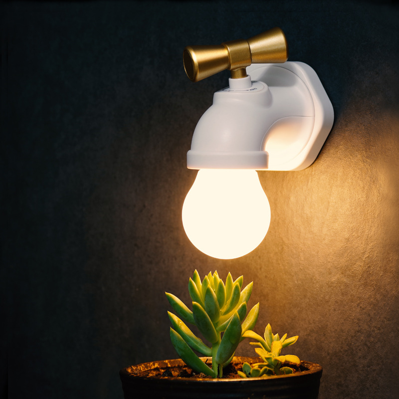 Creative The New Faucet Night Light  LED Charging Wall Lamp Sound Control Lights