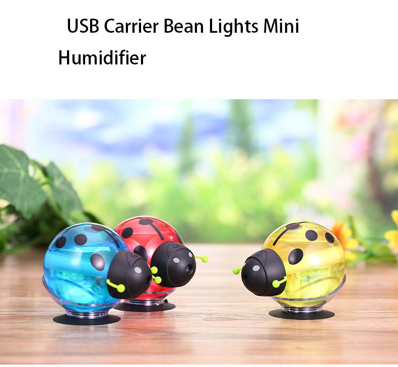 Humidifier USB Car Beetle Luminous Mini Humidifier Ultrasonic Aroma Filter